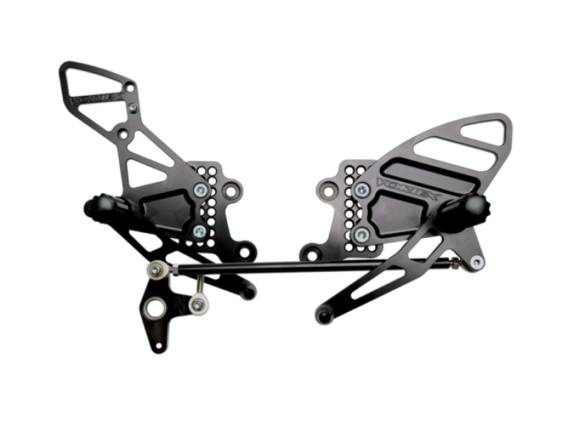 Honda CBR1000RR Adjustable Rear Sets - Vortex Racing - Black - `04-`07
